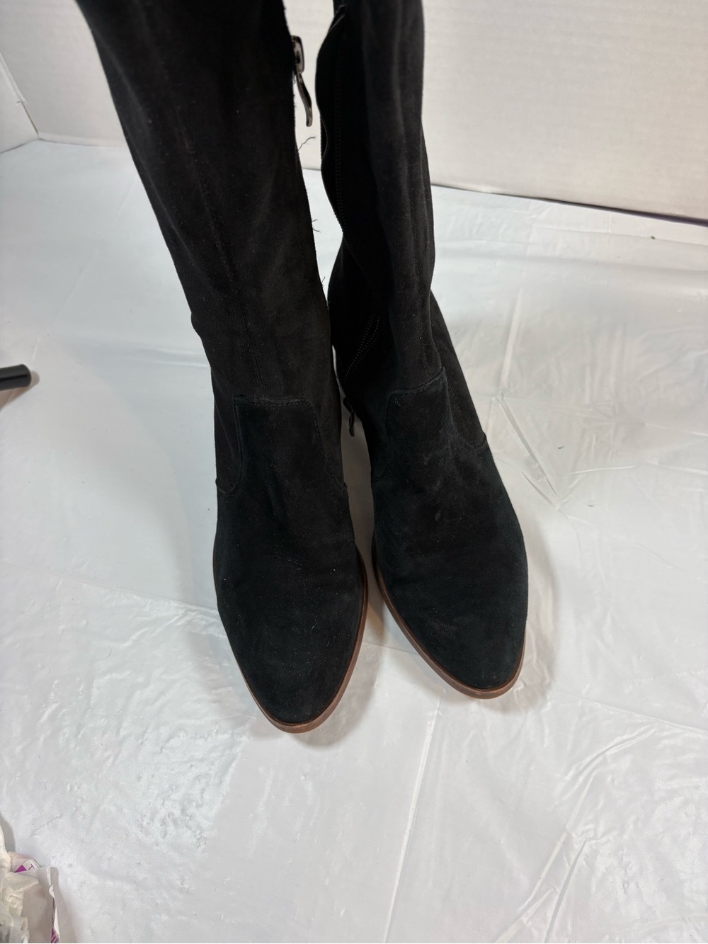 Classic Black Suede Knee-High Boots